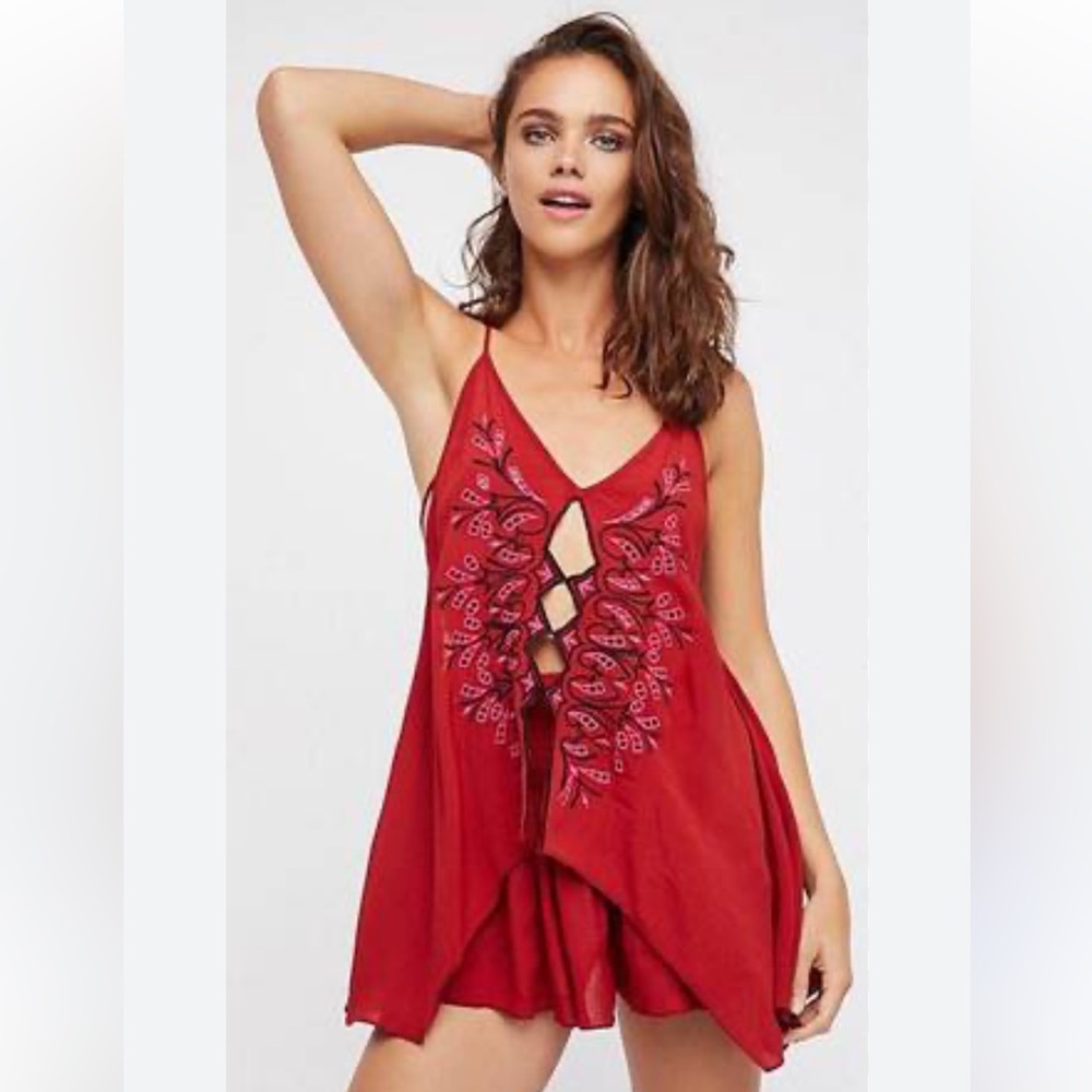 Free People La Luna Set Red